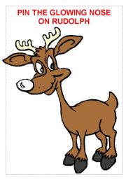 English Worksheet: PIN THE GLOWING NOSE ON RUDOLPH