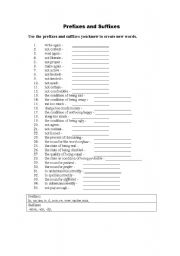 Prefixes and Suffixes