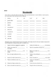 English worksheet: vocabulary work