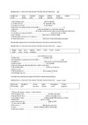 English Worksheet: vocab mixed 