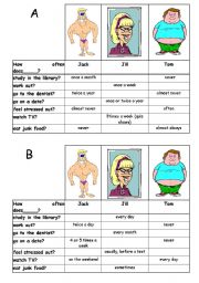 English Worksheet: How often does he/she....?