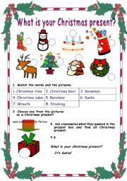 English Worksheet: What is your Christmas present?