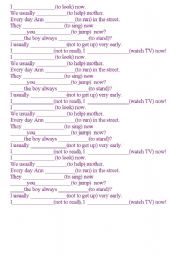 English Worksheet: Present Simple - Present Continious (comparison)