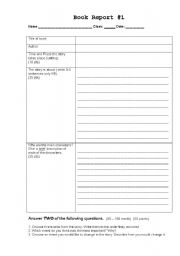 English worksheet: Book Report 