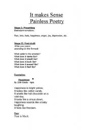 English Worksheet: It Makes Sense - Painless Poetry