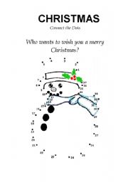 English Worksheet: Christmas connect the dots