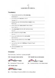 English worksheet: Learning in School