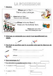 English Worksheet: POSSESSION