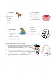 English worksheet: mini test