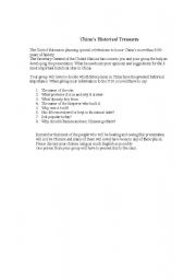 English Worksheet: Chinas Historical Treasures