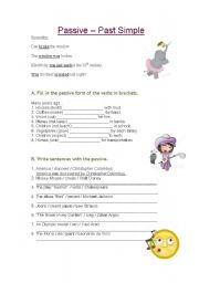 English Worksheet: Passive  Past Simple