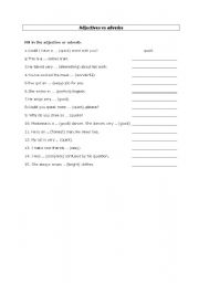 English Worksheet: adjectives and adverbs