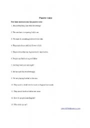 English worksheet: passive voice