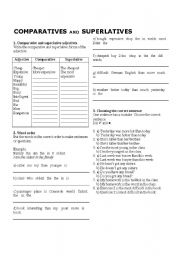 English Worksheet: Comparatives and Superlatives - Worksheet