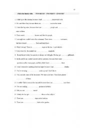 English Worksheet: too much/too many/enough