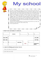 English Worksheet: My school