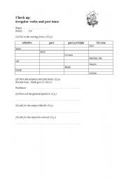 English worksheet: Check up: irregular verbs (group A)