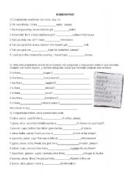 English Worksheet: Some/any/no