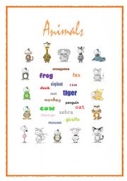 English Worksheet: my first dictionary of animals 2 (exercises)