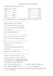 English Worksheet: How much/ how many