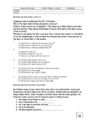 English Worksheet: EXAM ON GRAMMAR, READING AND WRITING