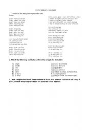 English worksheet: Every breath you takes -activities to work with the song