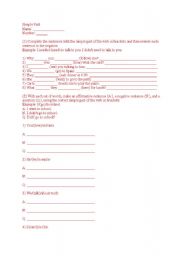 English worksheet: simple past