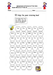 English Worksheet: Help the poor starving bee!