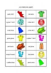 English Worksheet: CLOTHES DOMINO