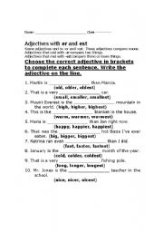 English worksheet: Adjectives