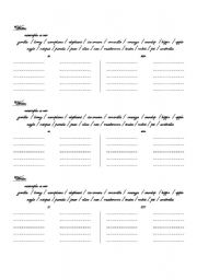 English Worksheet: a/an