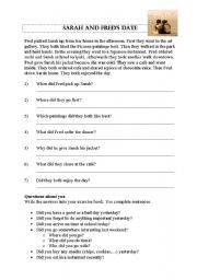 English Worksheet: Sarah and Freds date