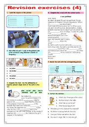 English Worksheet: Revision Exercises (4)