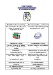 English Worksheet: Vocabulary  / phrases to comment upon a text