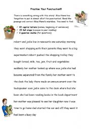 English Worksheet: Practise Your Punctuation