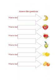 English worksheet: fruit/ this-that