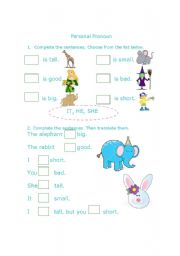 English Worksheet: Personal Pronouns