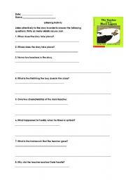 English Worksheet: My teacher from the black lagoon