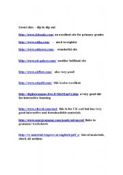 English Worksheet: websites