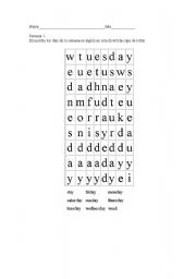 English Worksheet: WEEK DAYS