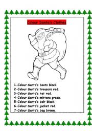 English Worksheet: Santas Clothes