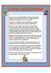 English Worksheet: December Celebrations