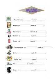 English Worksheet: Shapes and materials