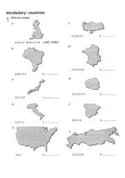 English Worksheet: Countries