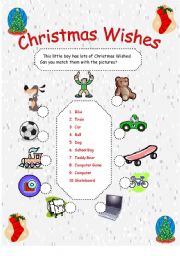 English Worksheet: CHRISTMAS WISHES
