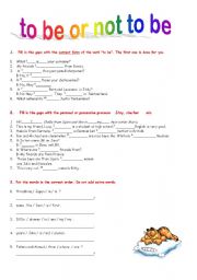 English Worksheet: to be or not to be :) 