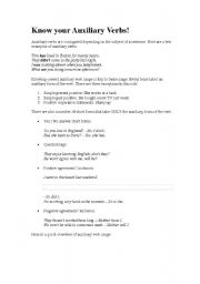 English Worksheet: auxiliary verbs