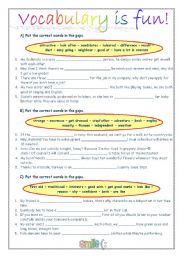 English Worksheet: Vocabulary