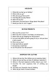 English Worksheet: Speaking about past