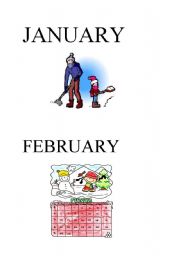 English Worksheet: Months of the year - January, February